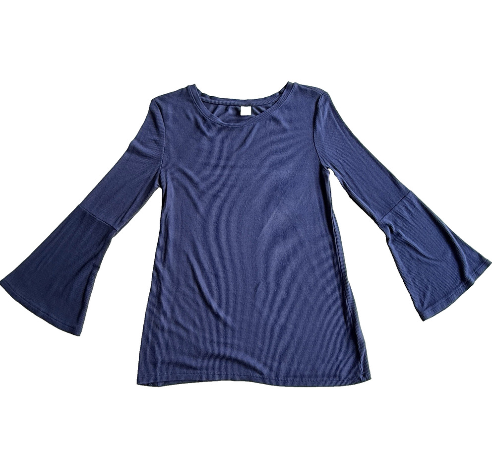 Old Navy Navy Blue Women's Bell Sleeves Top Size Small Casual Nautical Classic